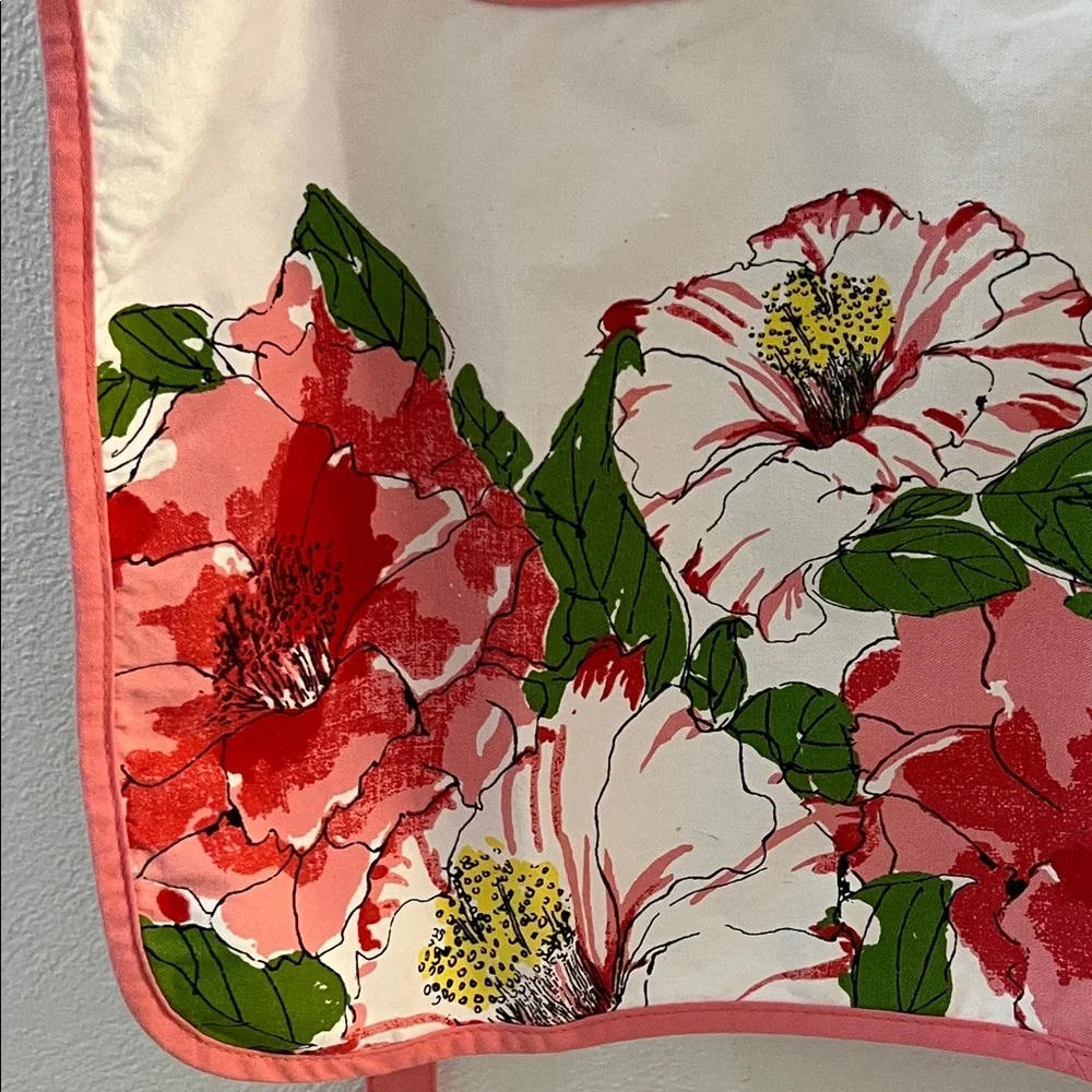 VERA Neumann Floral Apron with Pink Trim Cotton